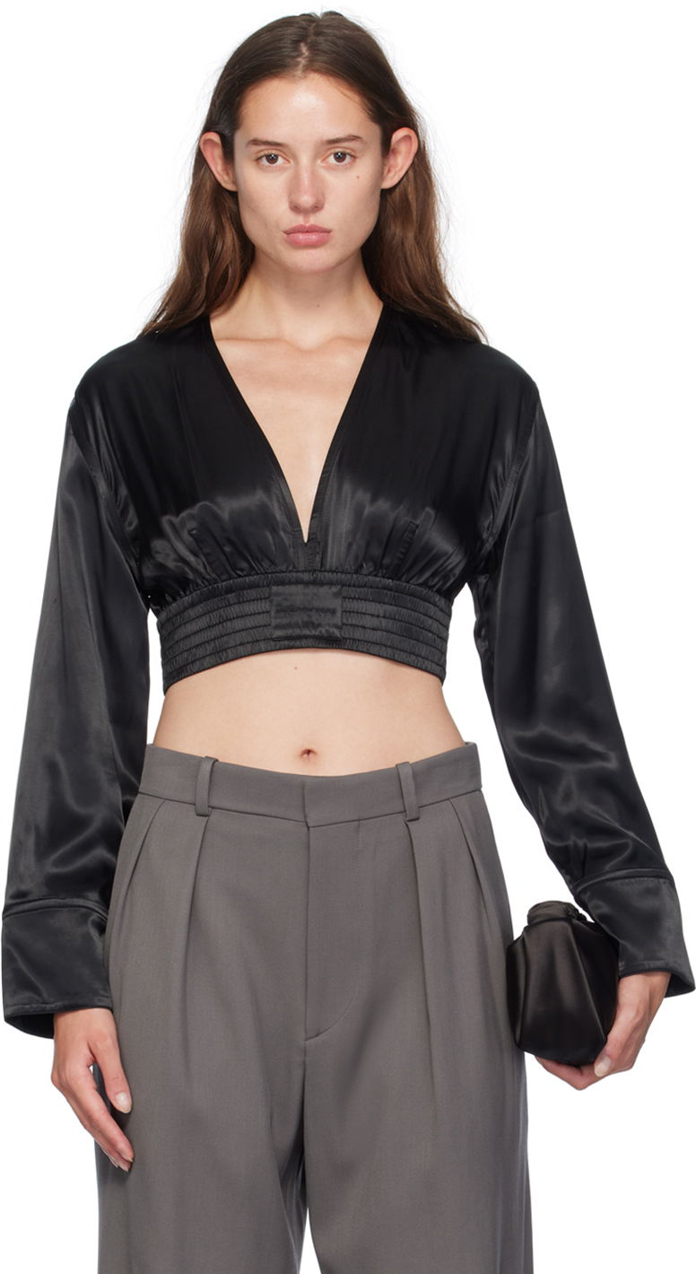 Crop Top Alexander Wang Cropped Blouse Čierna | 1WC3241932