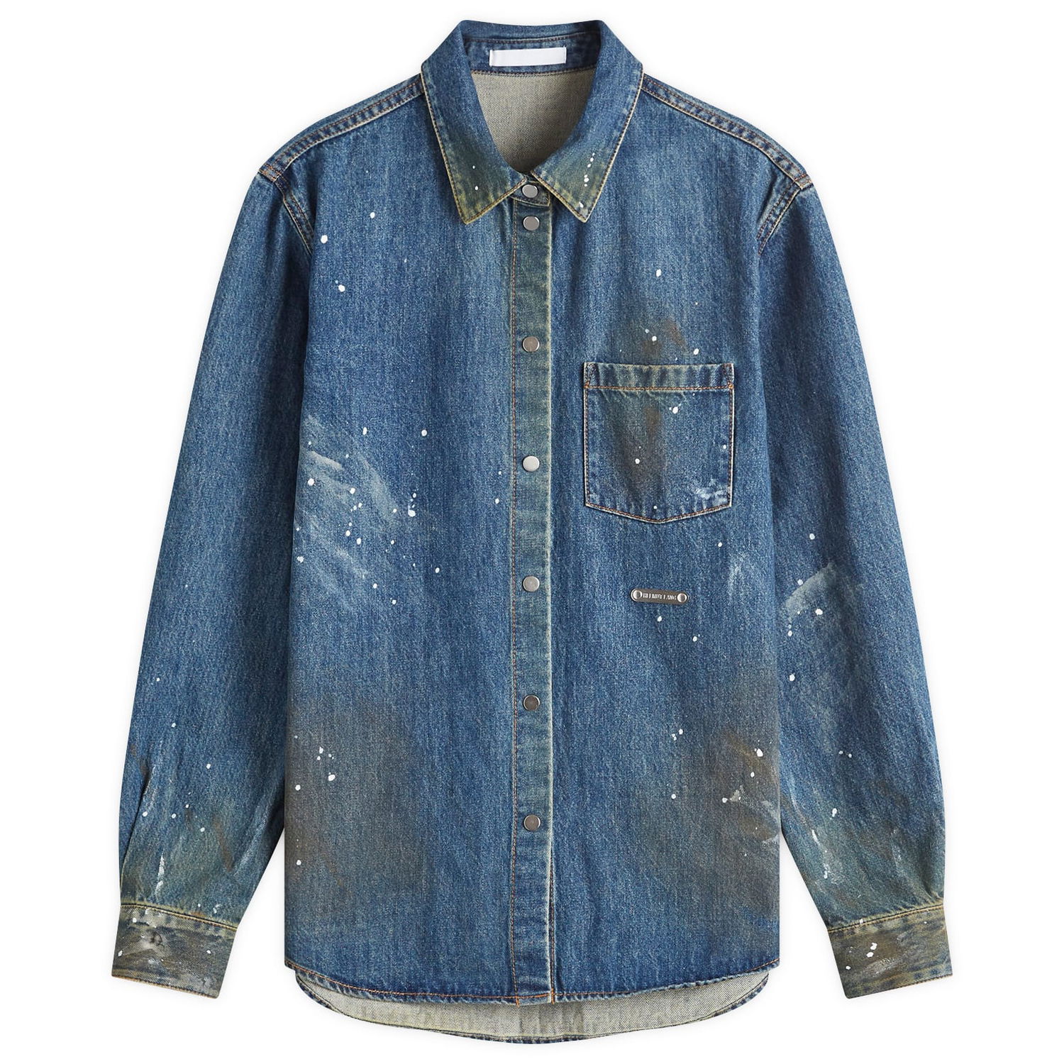 Košeľa Helmut Lang Paint Splattered Denim Shirt Modrá | O05DW102-21W, 0