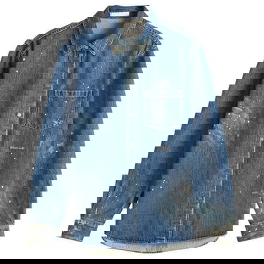 Košeľa Helmut Lang Paint Splattered Denim Shirt Modrá | O05DW102-21W, 0