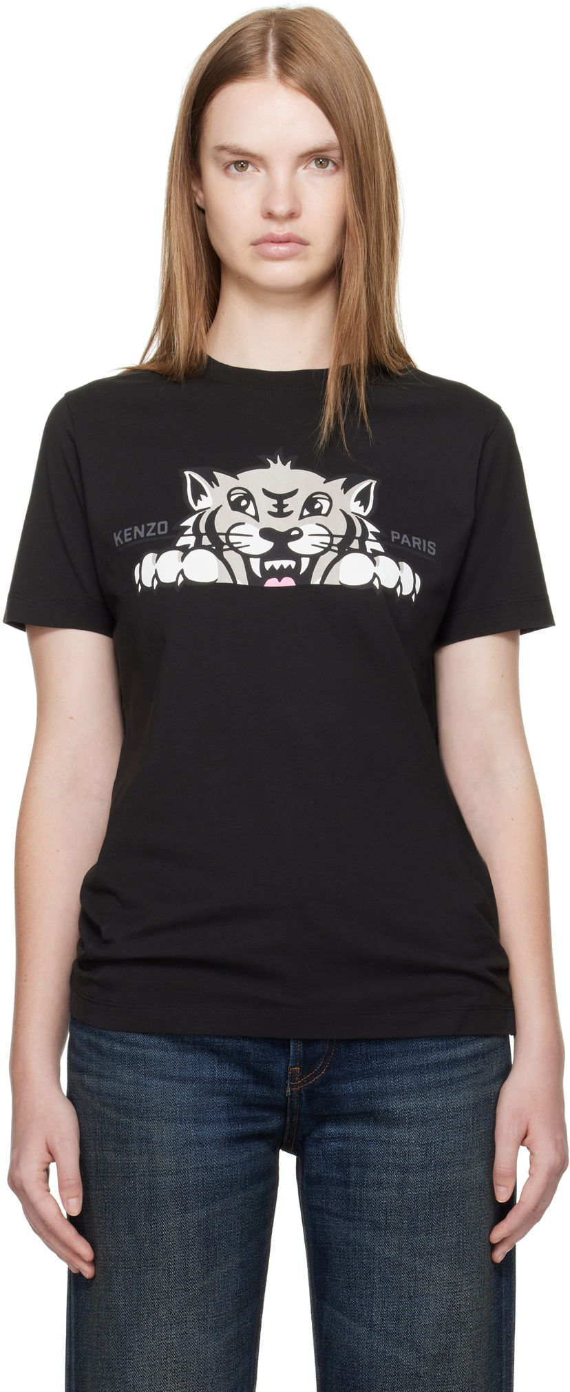 Tričko KENZO Kenzo Paris 'Happy Tiger' T-Shirt Čierna | FF62TS3524SO