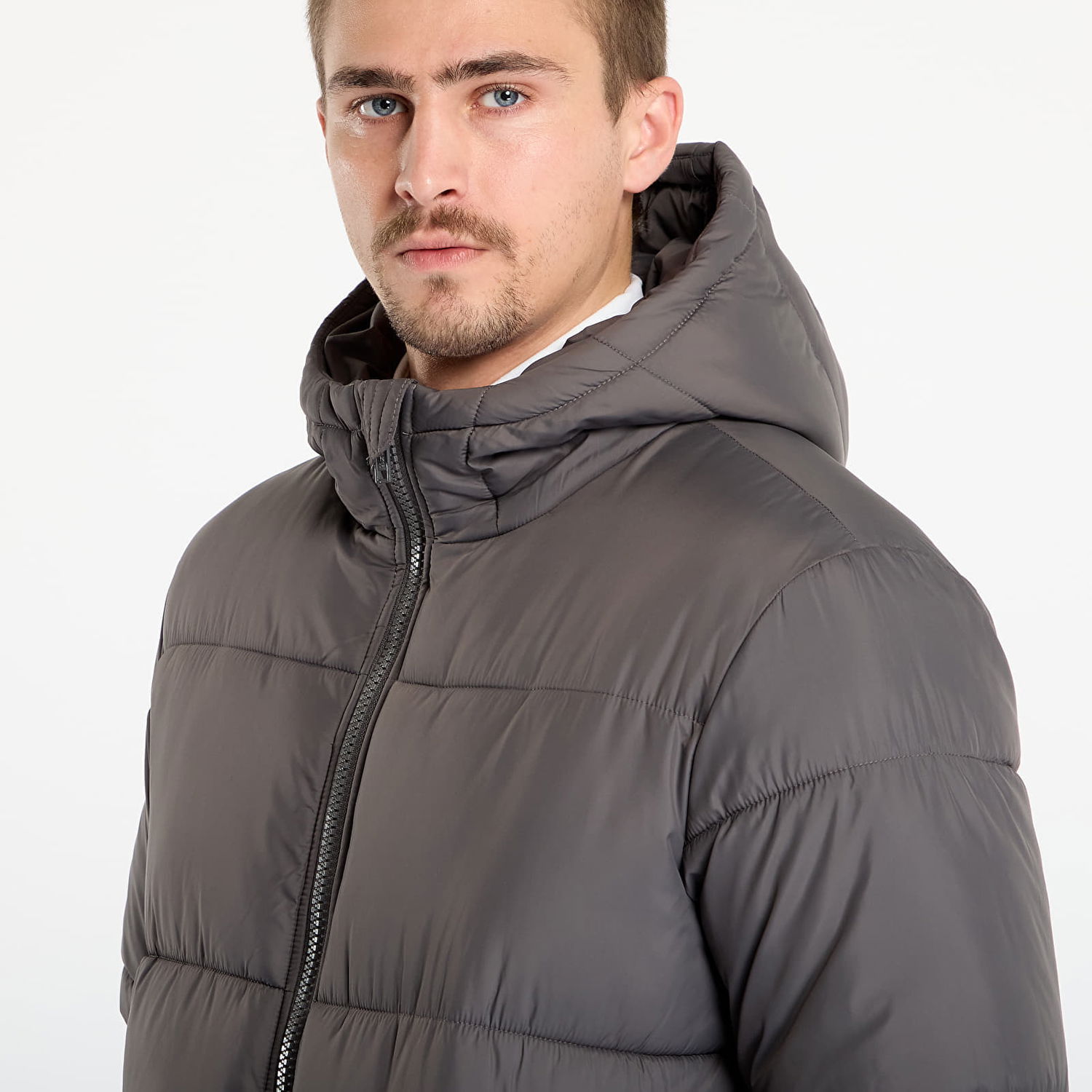 Kabáty Urban Classics Hooded Long Puffer Coat Šedá | TB7010-03516, 1