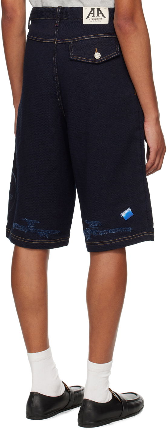 Printed Denim Shorts