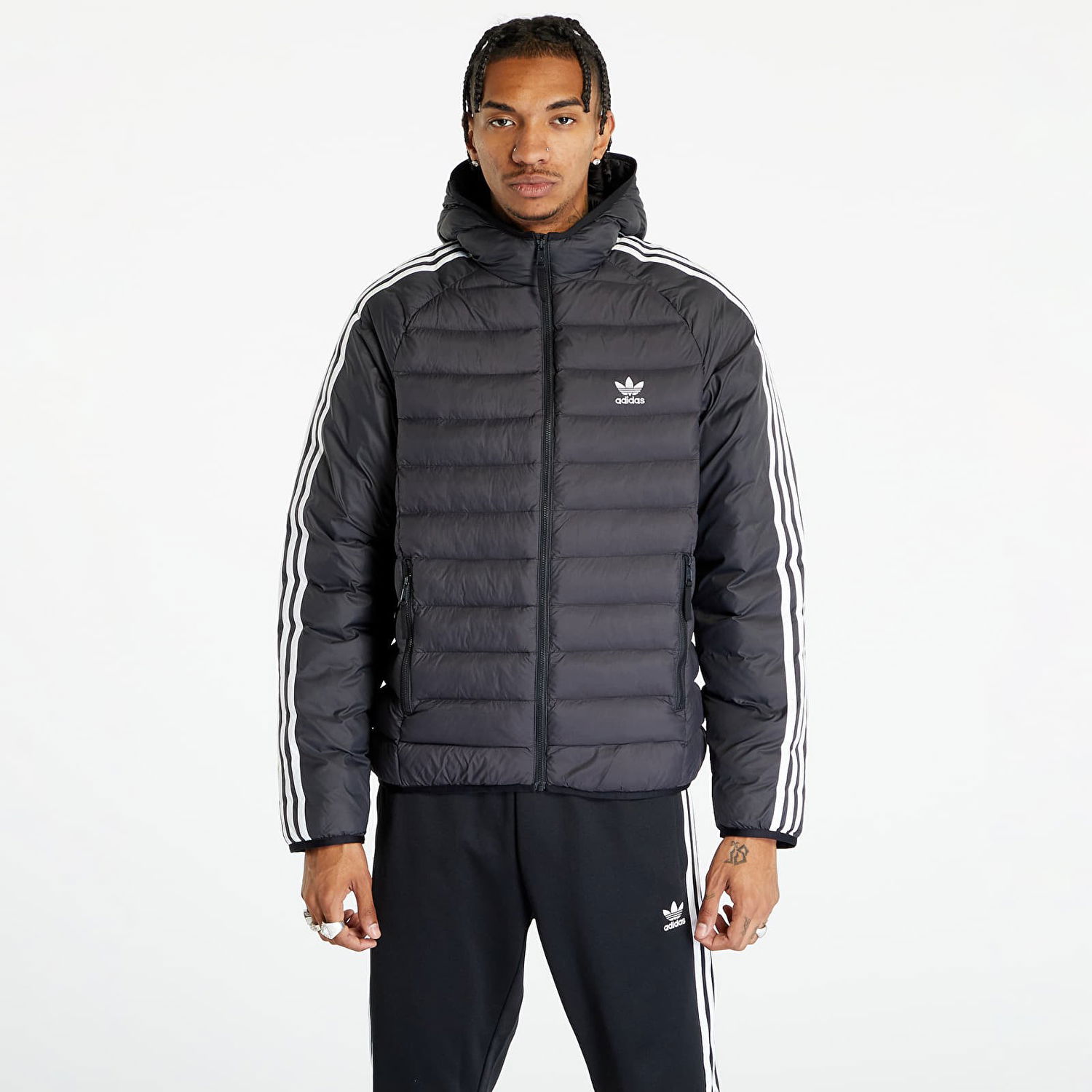 Prešívaná bunda adidas Originals Pad Hooded Puff Jacket Čierna | IL2563, 0