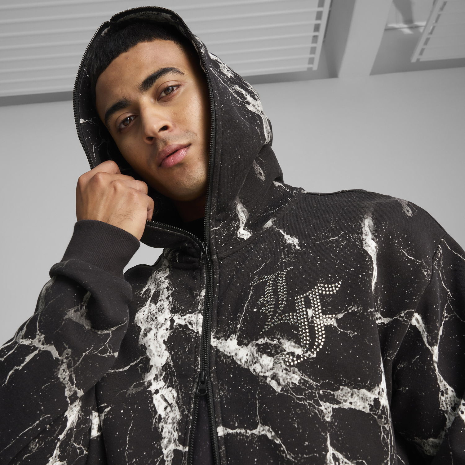 Mikina Puma Hoops x Lafrancé Written in Chrome Full-Zip Hoodie Čierna | 630776_01, 1