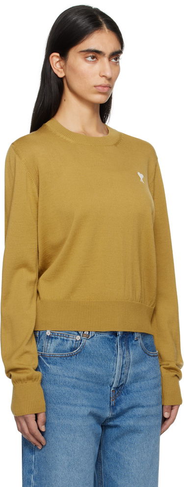 Sveter AMI AMI Paris Ami de Coeur Crew Neck Wool Sweater Žltá | FKS121.KN0025, 1