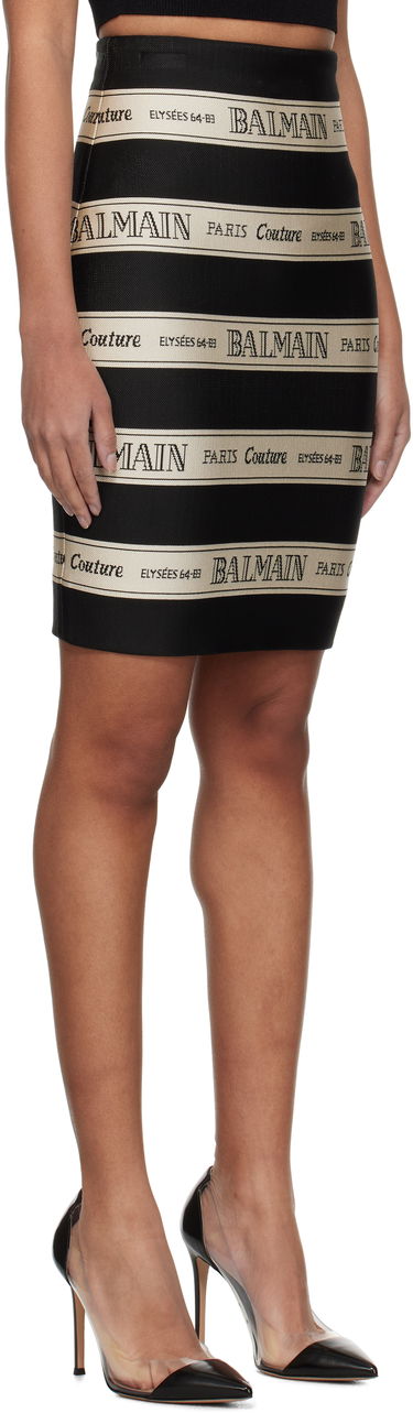 Sukňa Balmain Balmain Jacquard Miniskirt Čierna | EF1LC245JJ95, 1