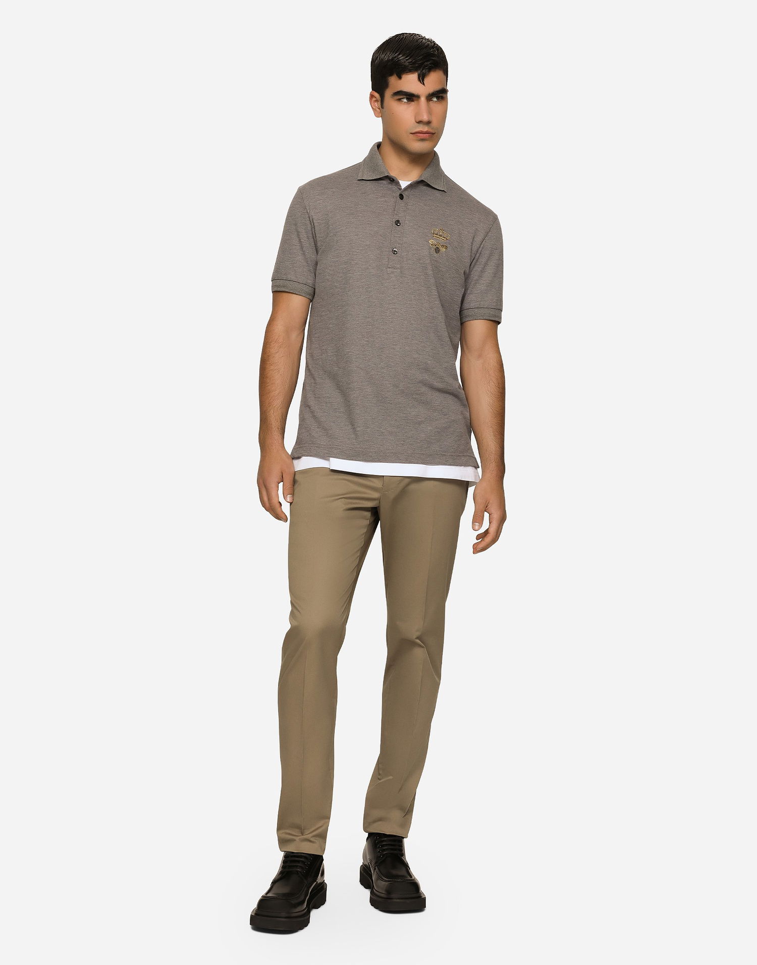 Nohavice Dolce & Gabbana Dolce & Gabbana Stretch Gabardine Trousers Béžová | GY6IETGG825M0724, 1