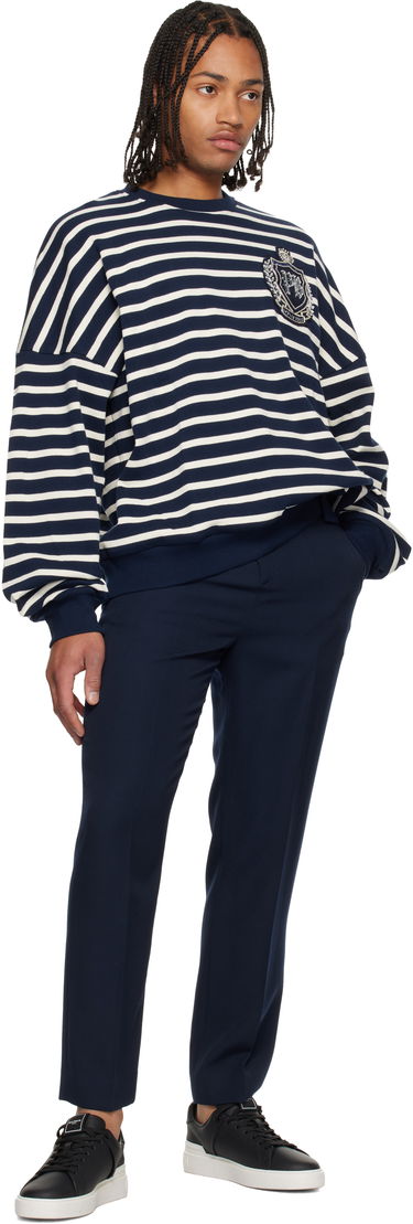 Mikina Balmain Cotton College Emblem Breton Stripes Sweatshirt Rôznofarebný | FH0JS215PD26, 3