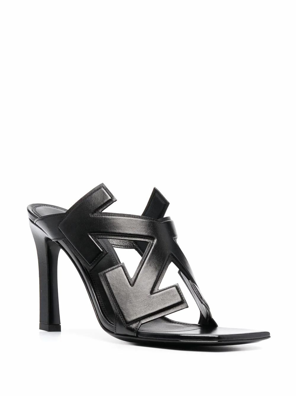 Tenisky a topánky Off-White Off-White Arrow Leather Heeled Sandals Čierna | OWIH010S21LEA0011000, 1