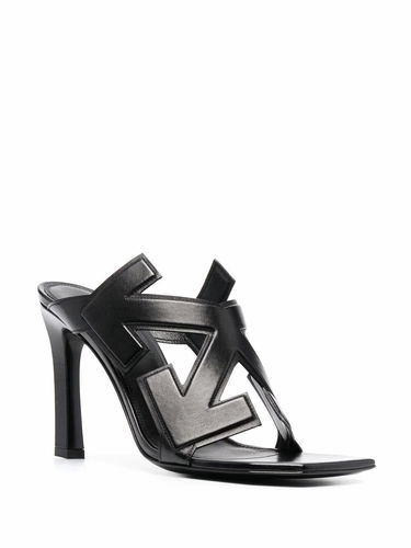 Tenisky a topánky Off-White Off-White Arrow Leather Heeled Sandals Čierna | OWIH010S21LEA0011000, 1