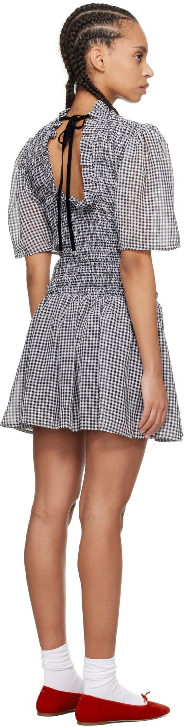 Šaty GANNI GANNI Sheer Check Smock Mini Dress Čierna | W0034, 2