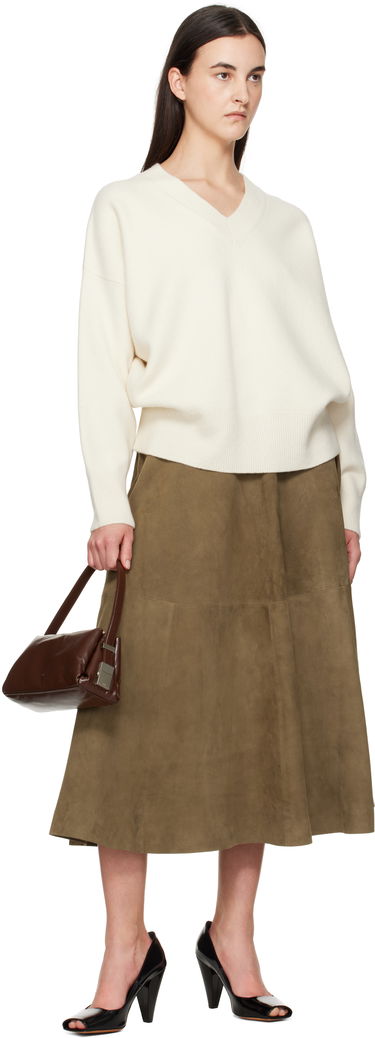 Sukňa Róhe Róhe A-Line Suede Midi Skirt Zelené | 414-32-144, 3