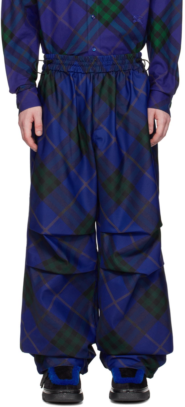 Tepláky Burberry Blue Check Sweatpants Modrá | 8083372