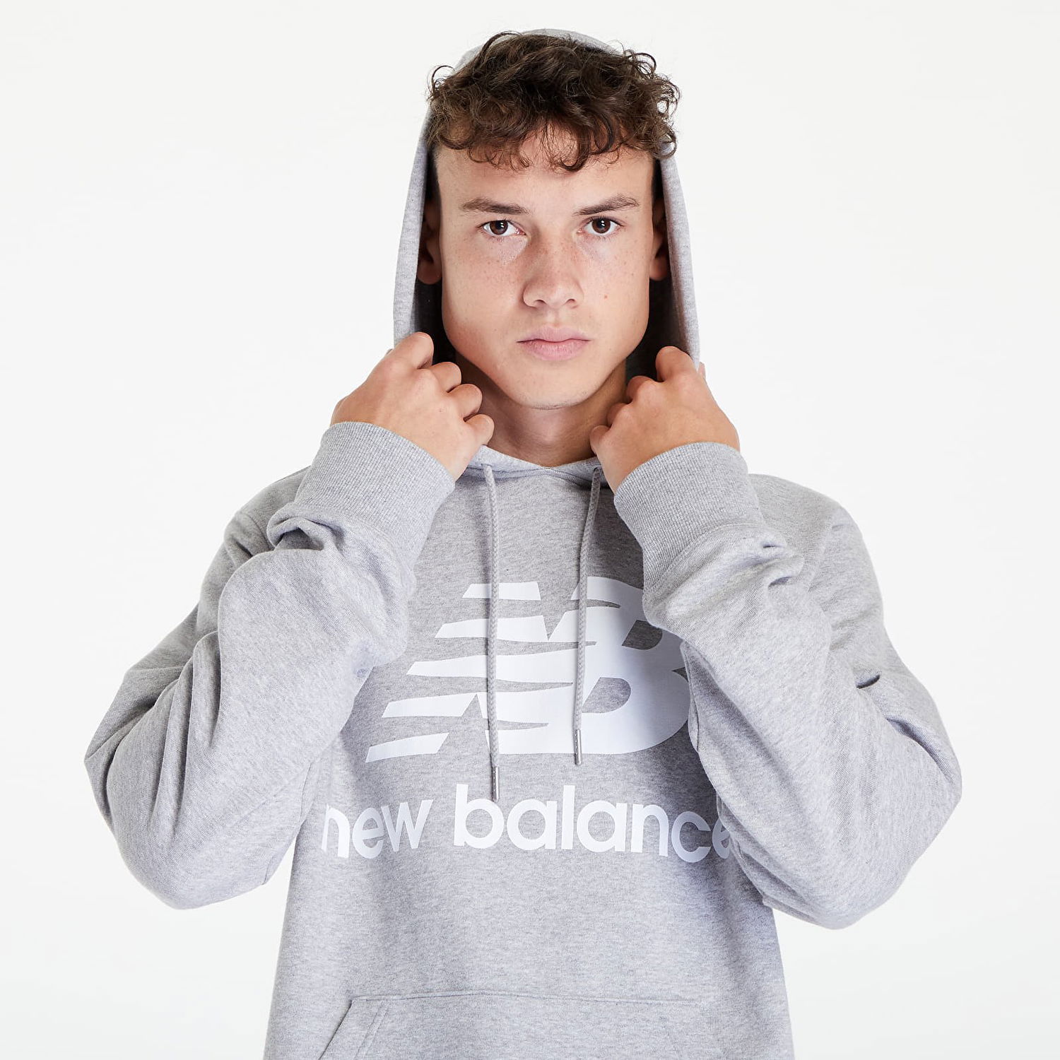 Mikina New Balance Essentials Pullover Hoodie Athletic Šedá | MT03558AG, 0