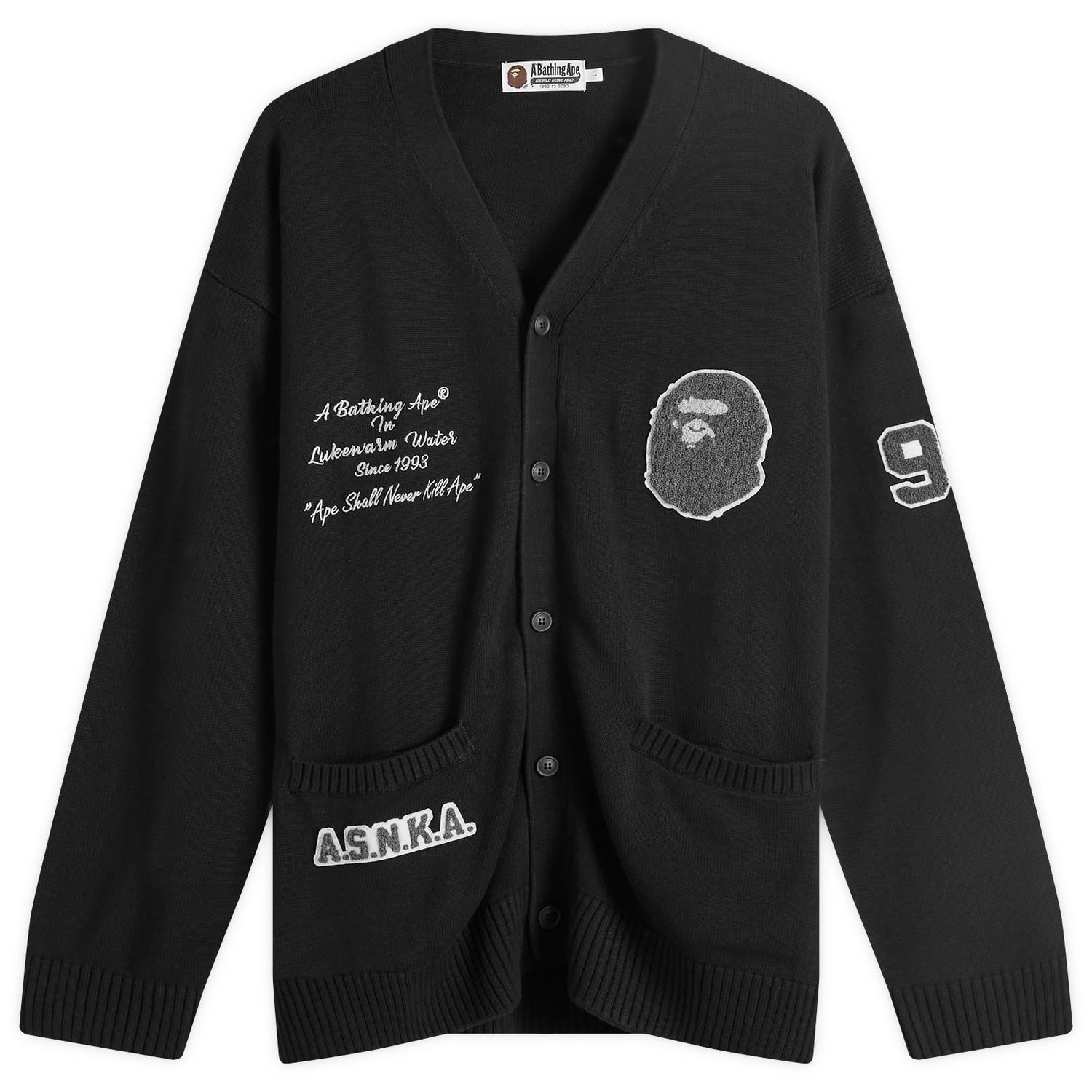Sveter BAPE A Bathing Ape BAPE Knitted Cardigan Čierna | 001KNK301001M-BLK, 0