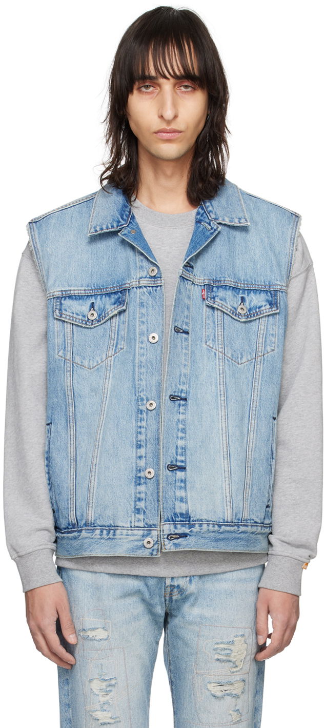 Vesta Levi's Blue Relaxed Trucker Denim Vest Modrá | A5789-0000, 0