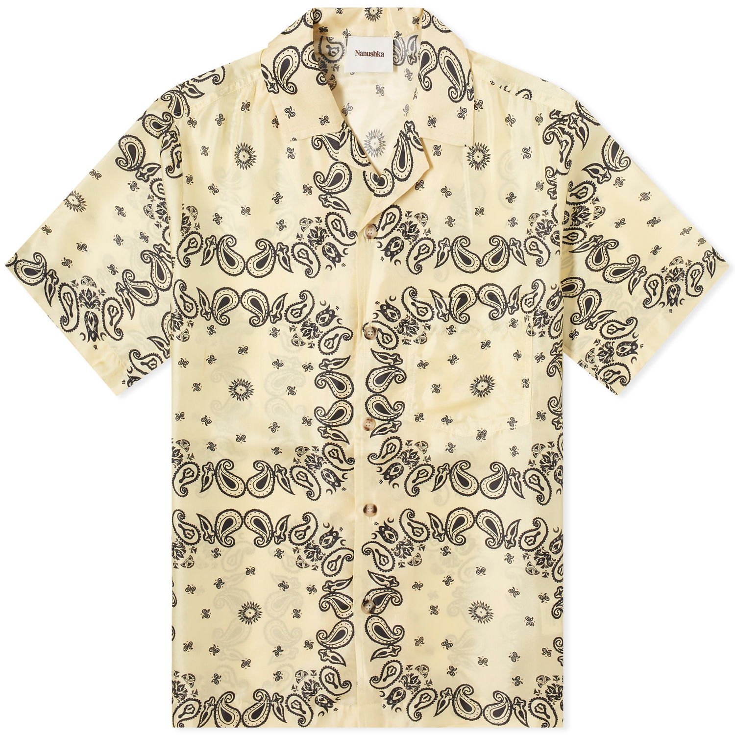 Košeľa Nanushka Bodil Silk Vacation Shirt Béžová | NM23PFSH00111, 0