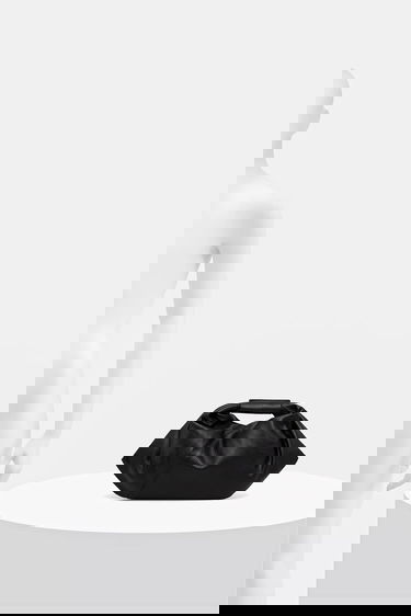 Kabelka Maison Margiela MM6 Maison Margiela Japanese Draped Mini Leather Bag Čierna | SB5WD0029, 5