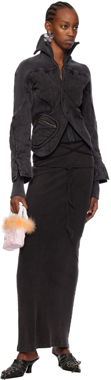 Sukňa Ottolinger Ottolinger Rib Knit Maxi Skirt Čierna | 408001, 3