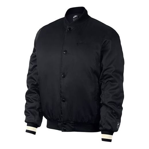 Bomber bunda Nike Air Solid Logo Woven Baseball Jacket Čierna | AR1838-010