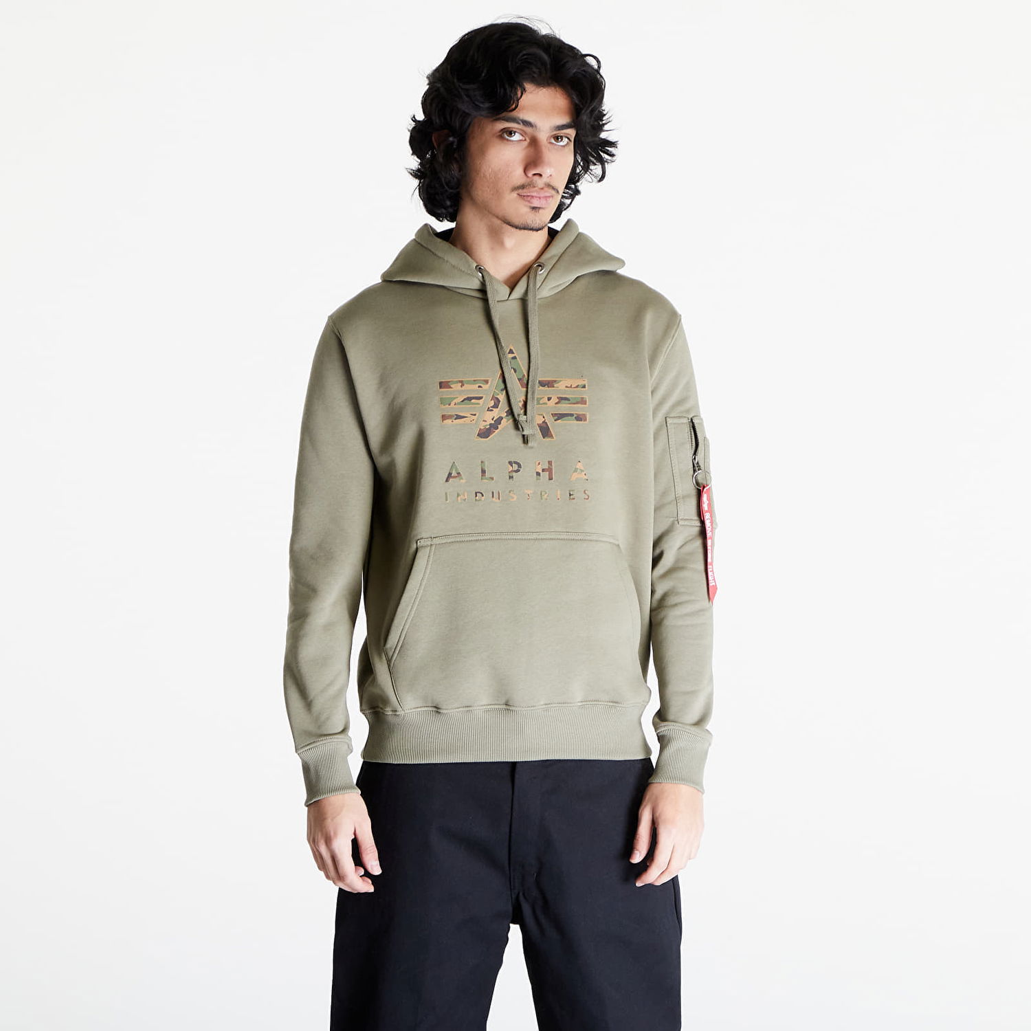 Mikina Alpha Industries Camo TPU Hoody Olive Zelené | 146337-11, 0