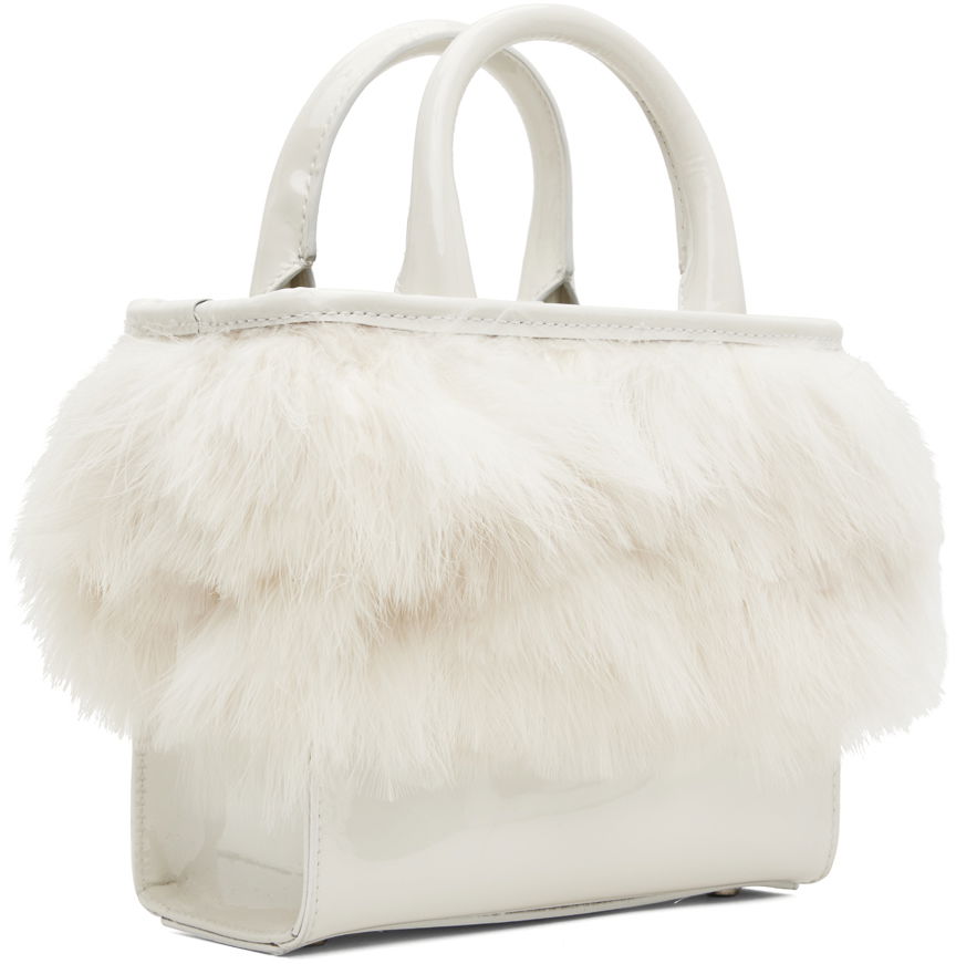 Feather Patent Leather Top Handle Bag