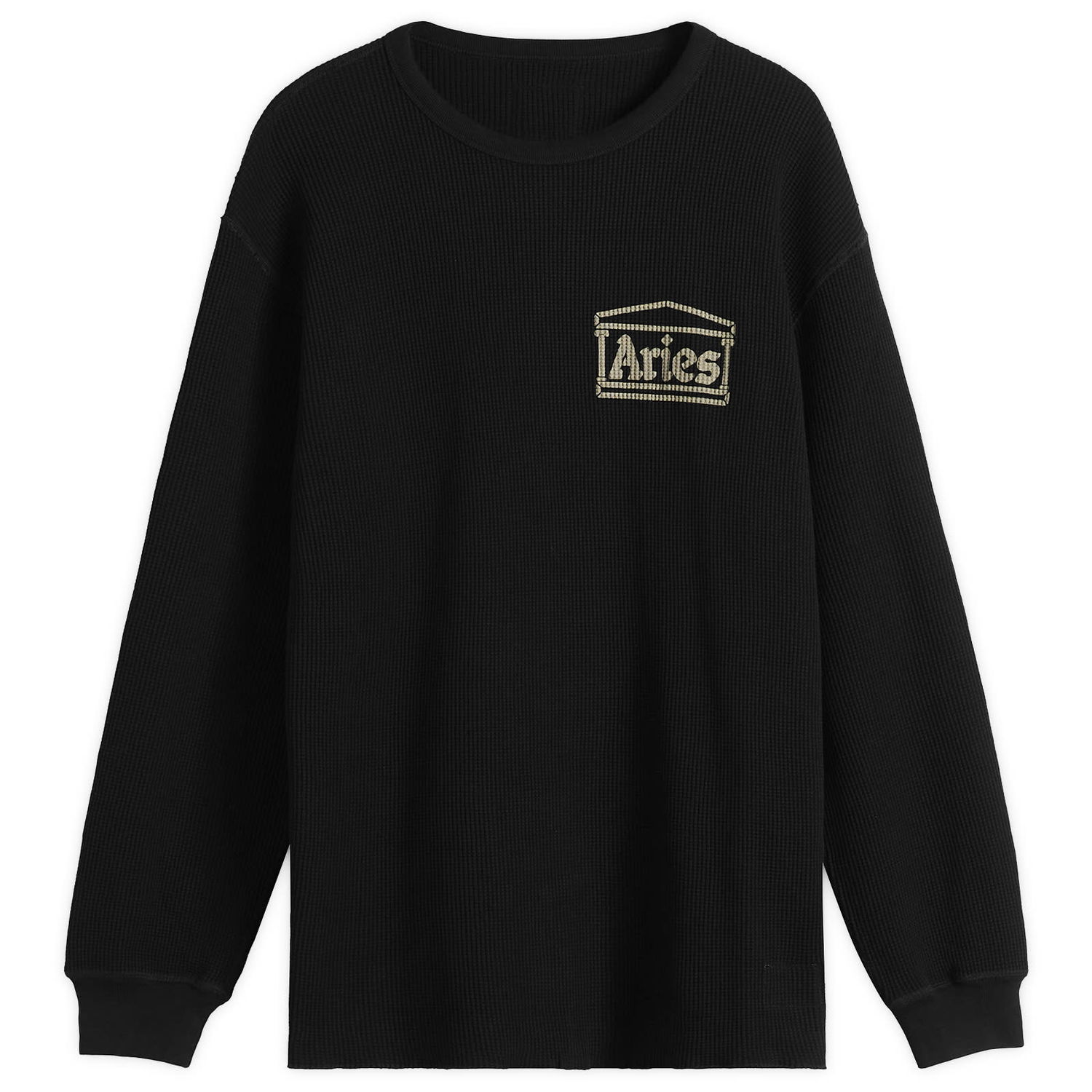 Tričko Aries Reversible Temple Waffle Long Sleeve T-Shirt, Size Large Čierna | AR40666-BLK, 0
