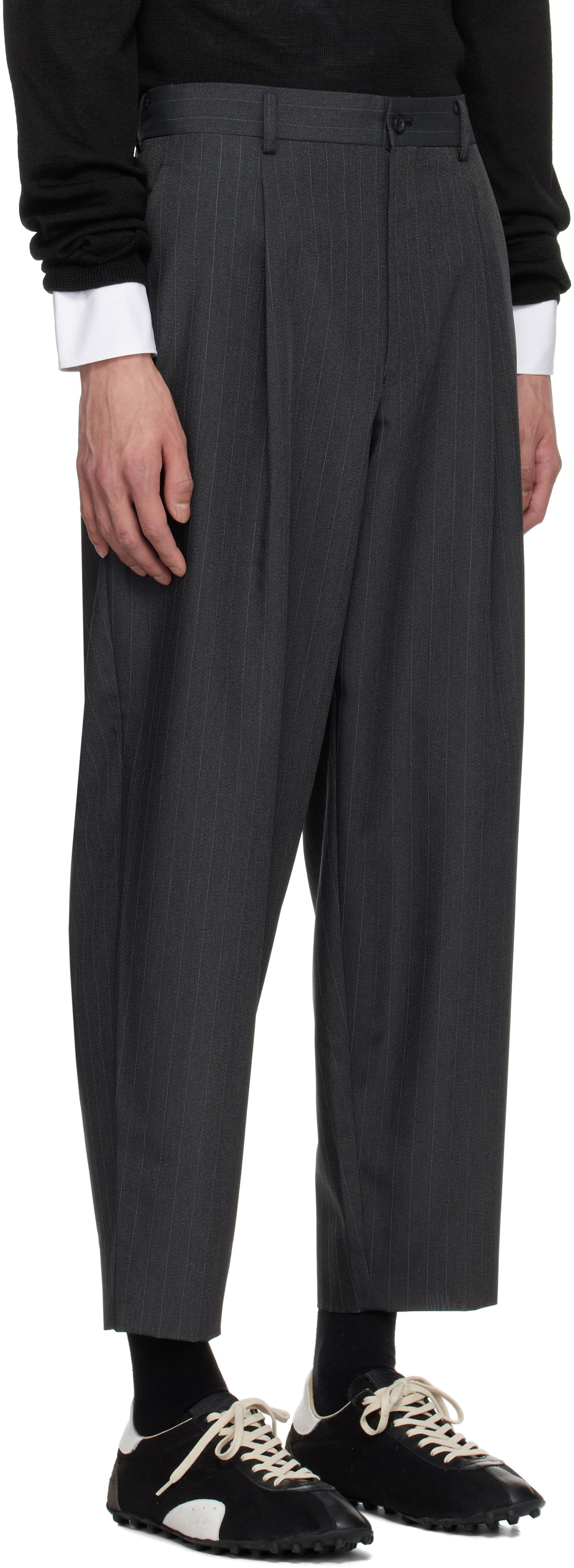 Nohavice Comme des Garçons Homme Deux Pinstripe Trousers Šedá | DO-P022-051, 1
