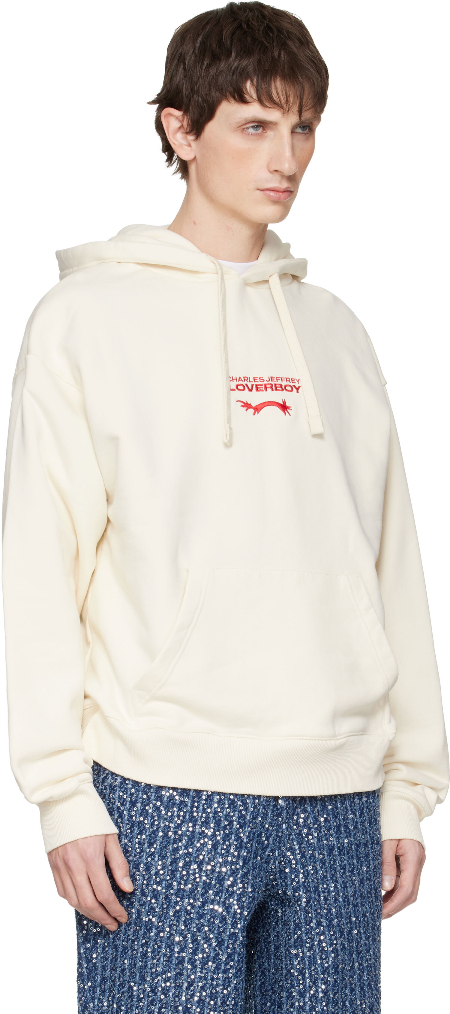 Mikina Charles Jeffrey Loverboy Charles Jeffrey LOVERBOY Logo Hoodie Béžová | 052080601, 1