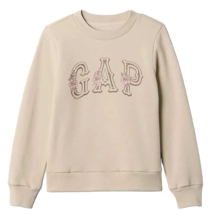 Mikina GAP Floral Logo Crewneck Béžová | 486515-11, 0
