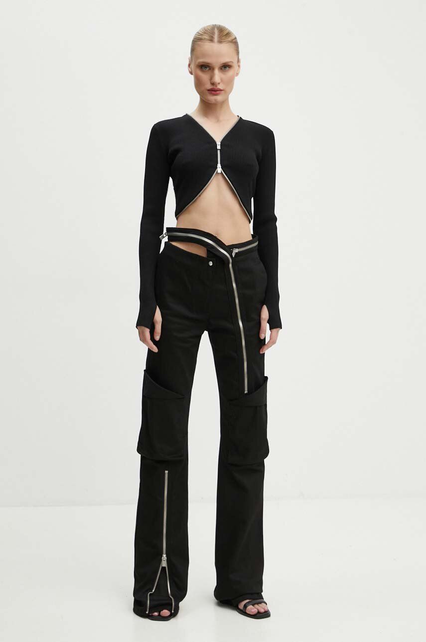 Nohavice HELIOT EMIL Cutout High Waist Zipper Pants Čierna | HE.W.10.124.BLK01, 1