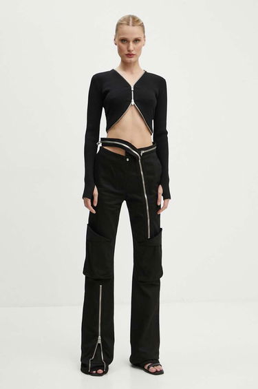 Nohavice HELIOT EMIL Cutout High Waist Zipper Pants Čierna | HE.W.10.124.BLK01, 1