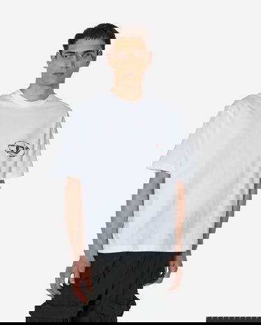 Tričko Diesel Planet Logo Print T-Shirt Biela | A110790CATM 100, 1