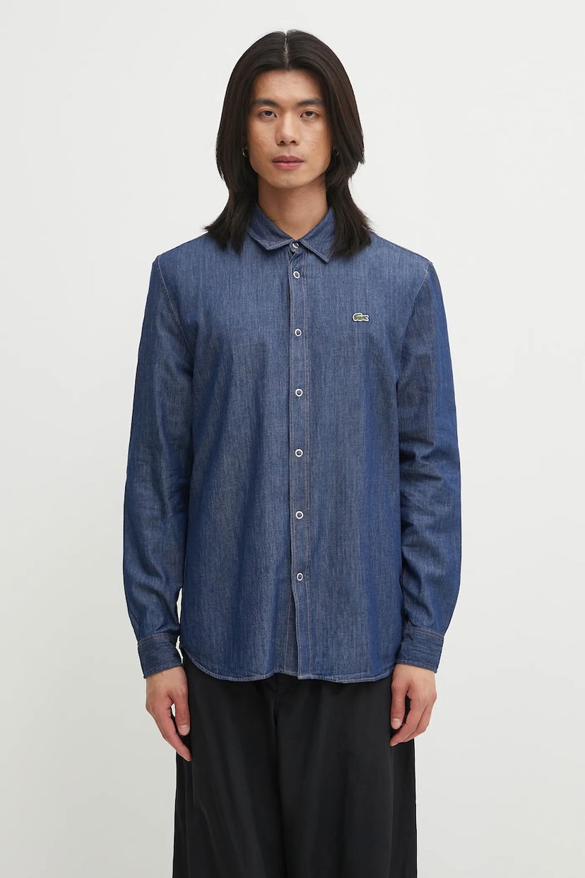 Košeľa Lacoste Lacoste Denim Shirt, Regular Fit Modrá | CH9084