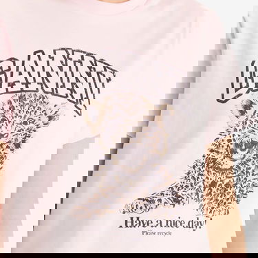 Tričko GANNI GANNI Relaxed Fit Leopard Print T-Shirt Ružová | T4161-868, 5