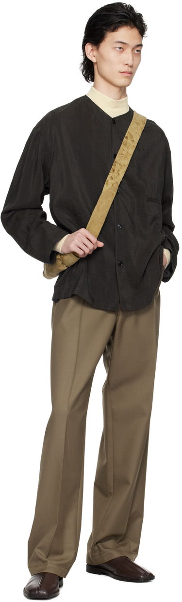 Košeľa LEMAIRE Lemaire Collarless Button-Up Shirt Čierna | SH1065 LF208, 3