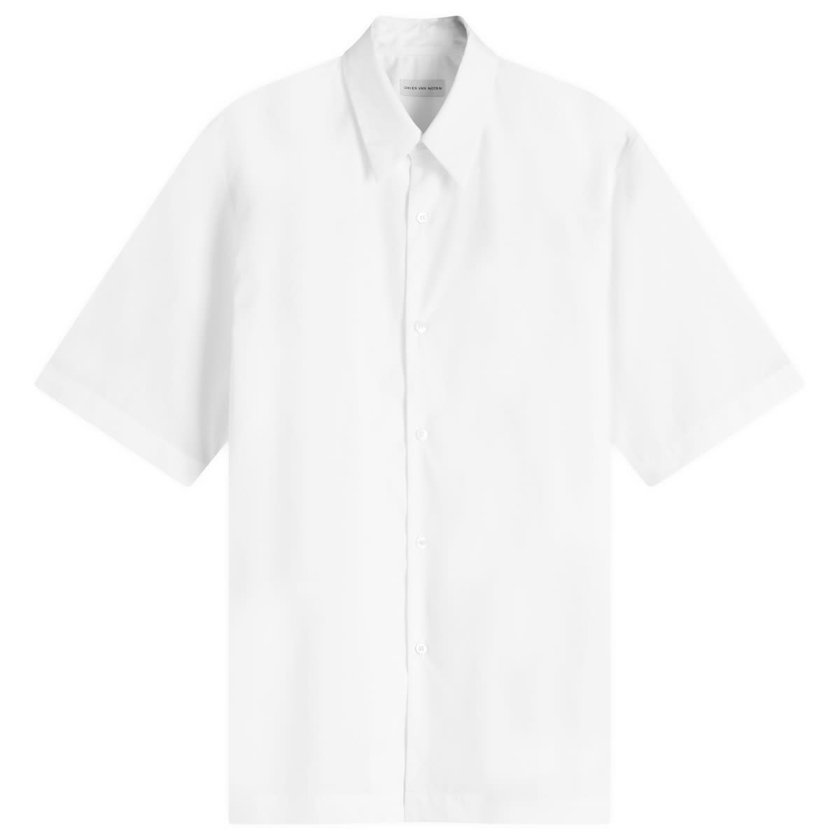 Košeľa Dries Van Noten Dries Van Noten Clasen Poplin Short Sleeve Shirt, Size Small Biela | 251-020701-1466-001, 0