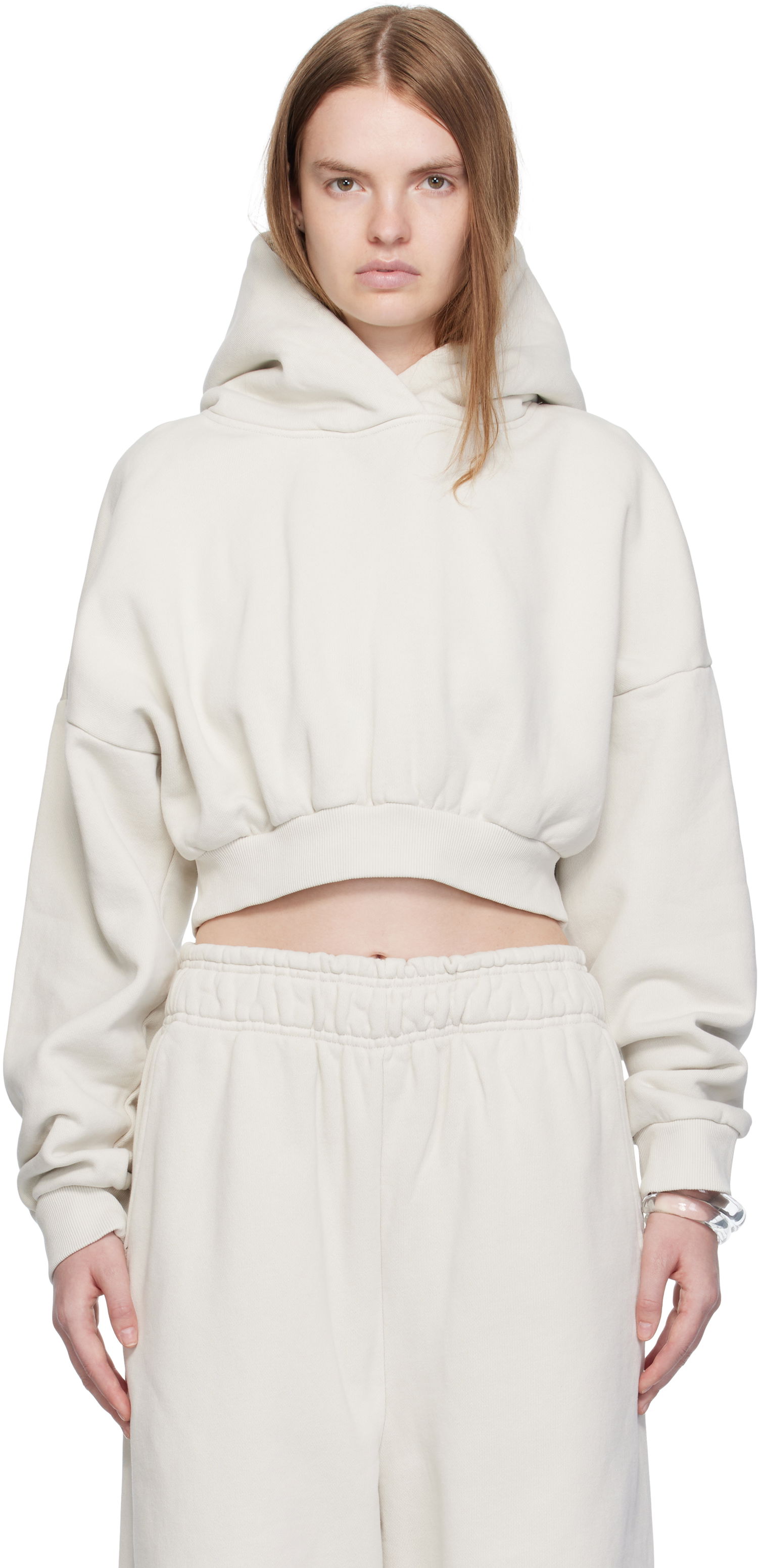 Mikina Entire Studios Entire Studios Cropped Heavy Hoodie Béžová | ES2392RI, 0