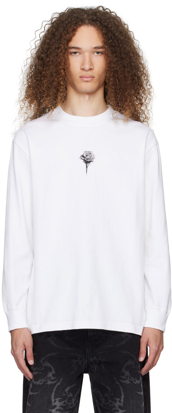 Tričko Han Kjøbenhavn Han Kjobenhavn Rose Graphic Long Sleeve T-Shirt Biela | M-133231