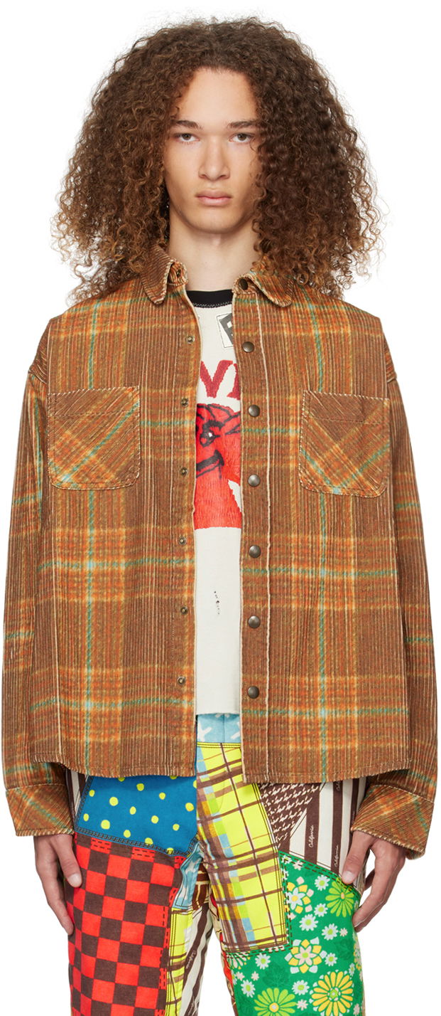 Košeľa ERL ERL Plaid Shirt Hnedá | ERL07B010, 0