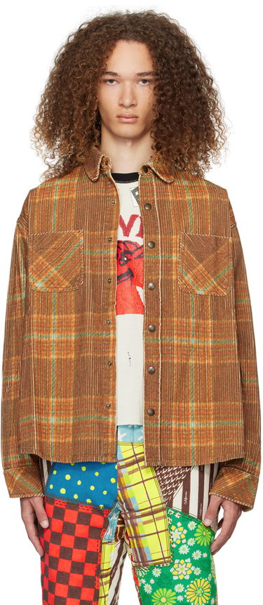 Košeľa ERL ERL Plaid Shirt Hnedá | ERL07B010, 0