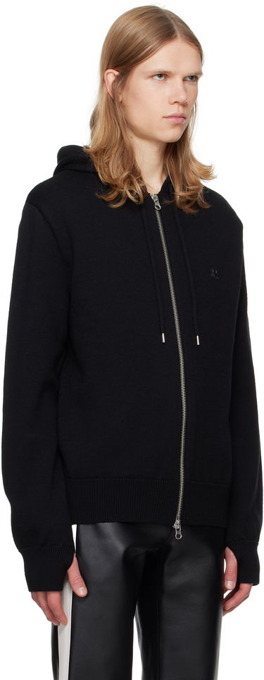 Mikina Courrèges Zipped Wool Hoodie Čierna | 324MHO034FI0036, 1