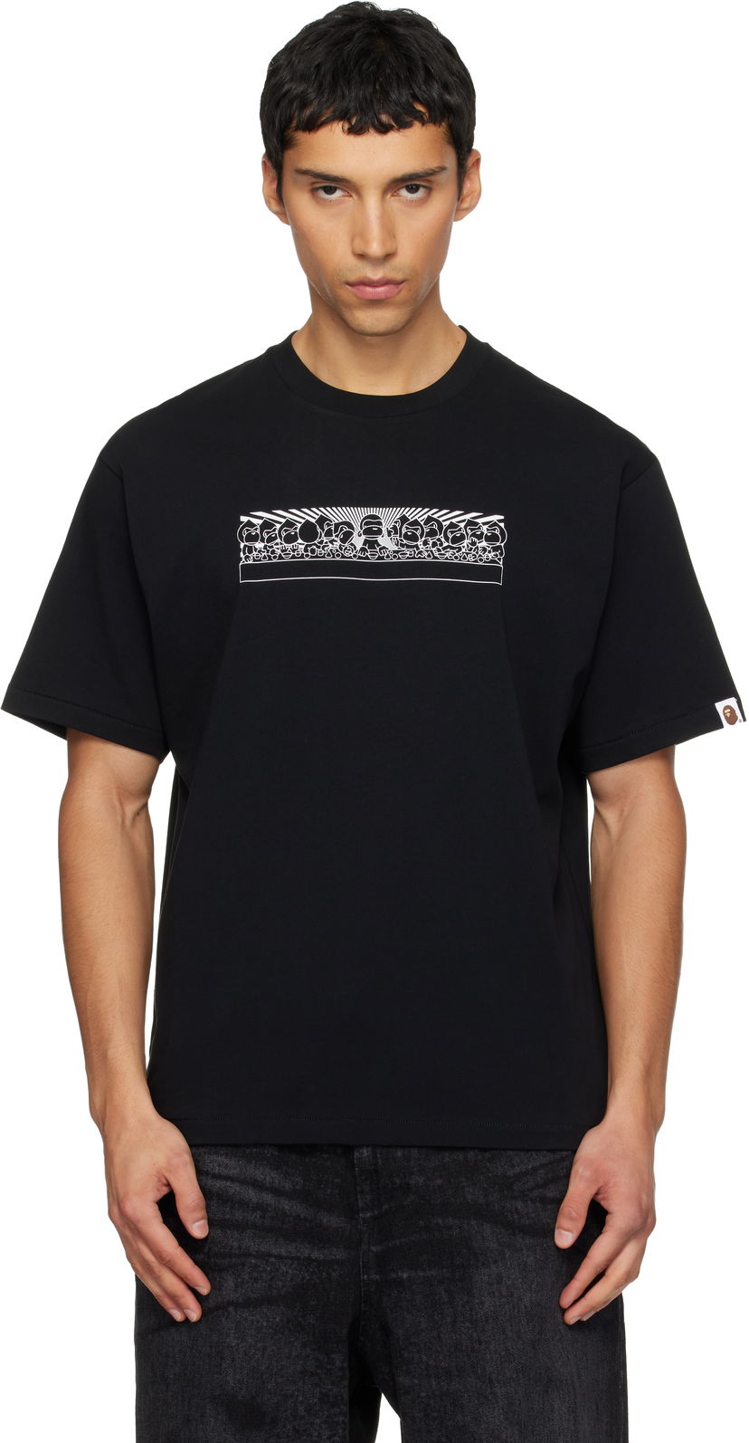 Tričko BAPE Graphic Baby Milo Relaxed Fit T-shirt Čierna | 002TEL801302M