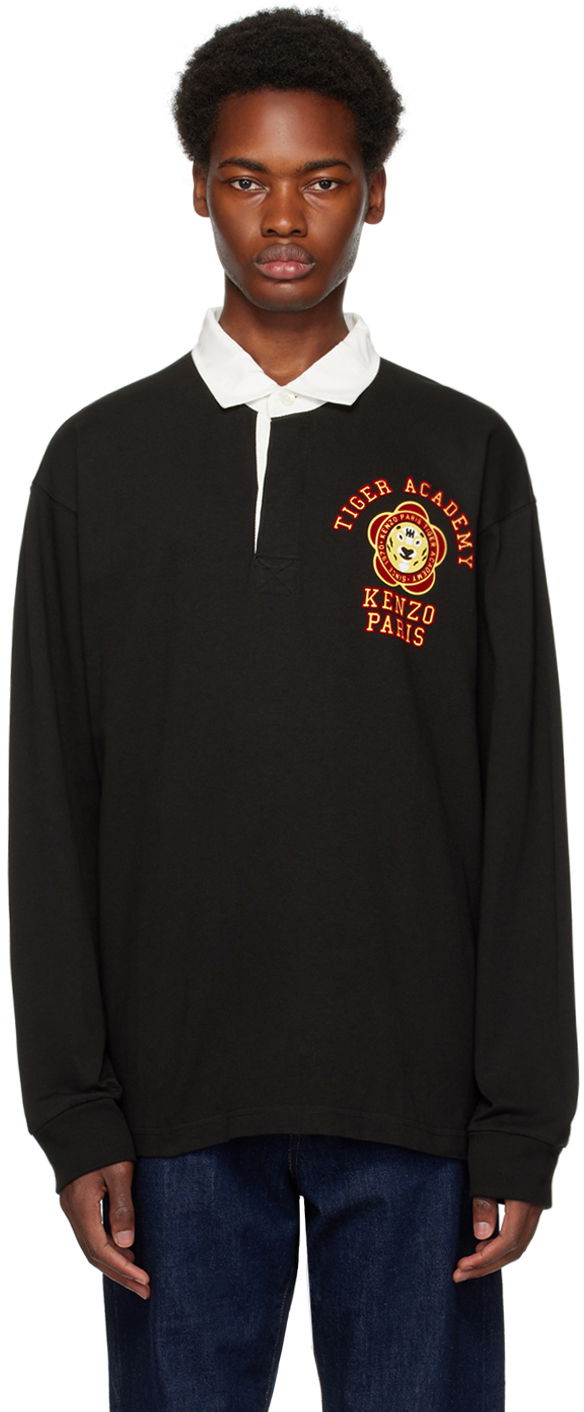 Polo tričko KENZO Paris 'Tiger Academy' Long Sleeve Polo Čierna | FD65PO5294SI, 0