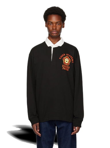 Polo tričko KENZO Paris 'Tiger Academy' Long Sleeve Polo Čierna | FD65PO5294SI