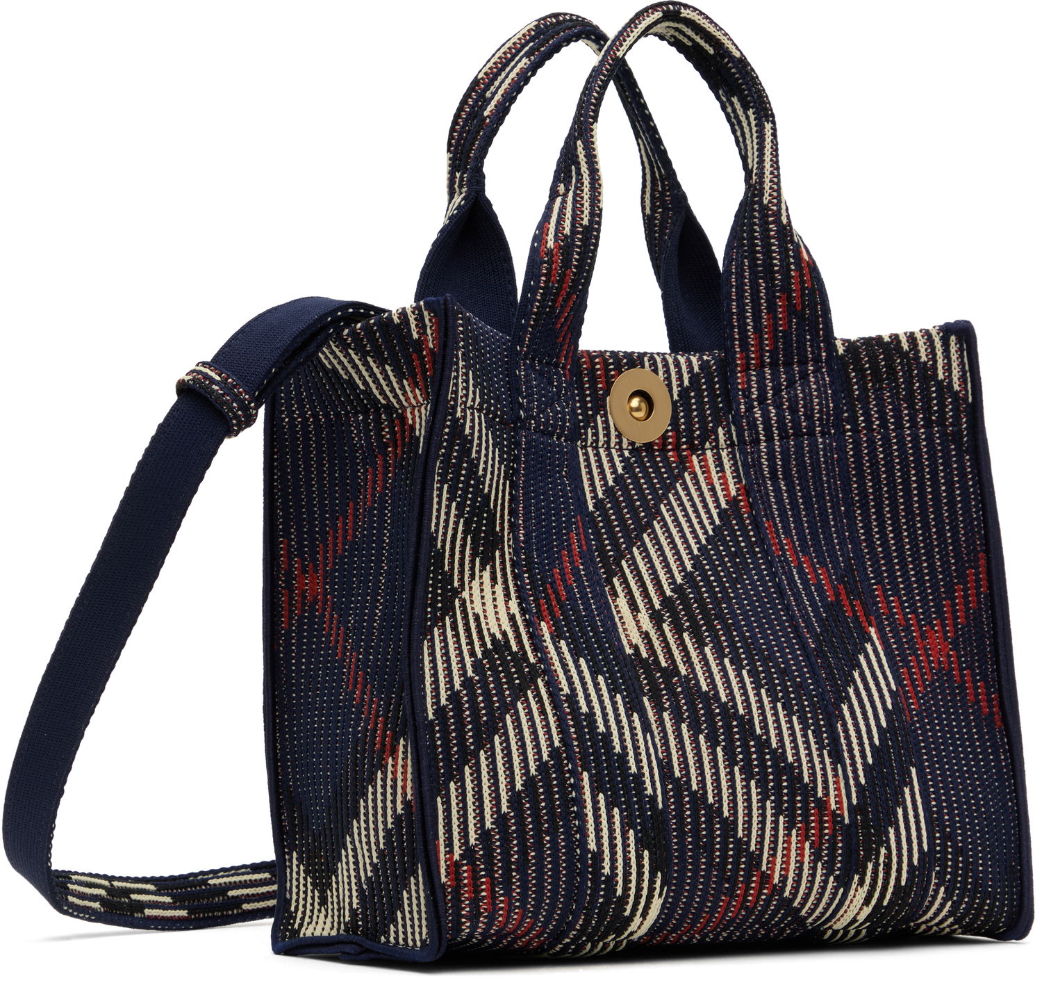 Tote bag Burberry Burberry Mini Check Knitted Tote Bag Modrá | 8103292, 1