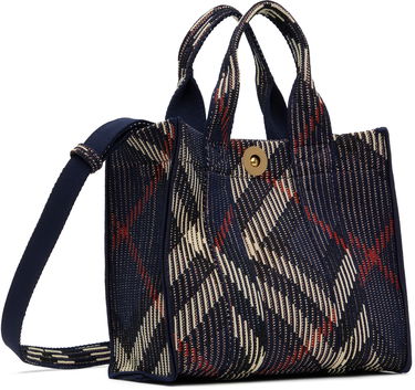 Tote bag Burberry Burberry Mini Check Knitted Tote Bag Modrá | 8103292, 1