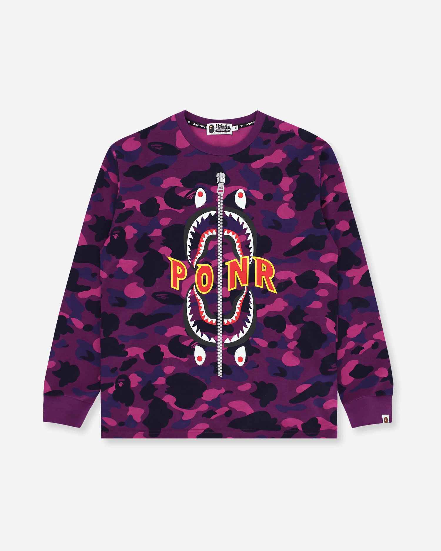 Sveter BAPE Color Camo Shark Longsleeve T-Shirt Fialová | 1G80111007 PURPLE, 1