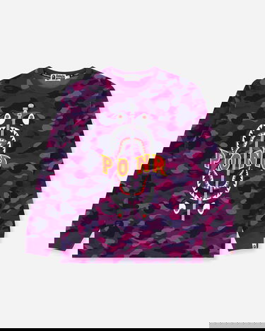 Sveter BAPE Color Camo Shark Longsleeve T-Shirt Fialová | 1G80111007 PURPLE, 1