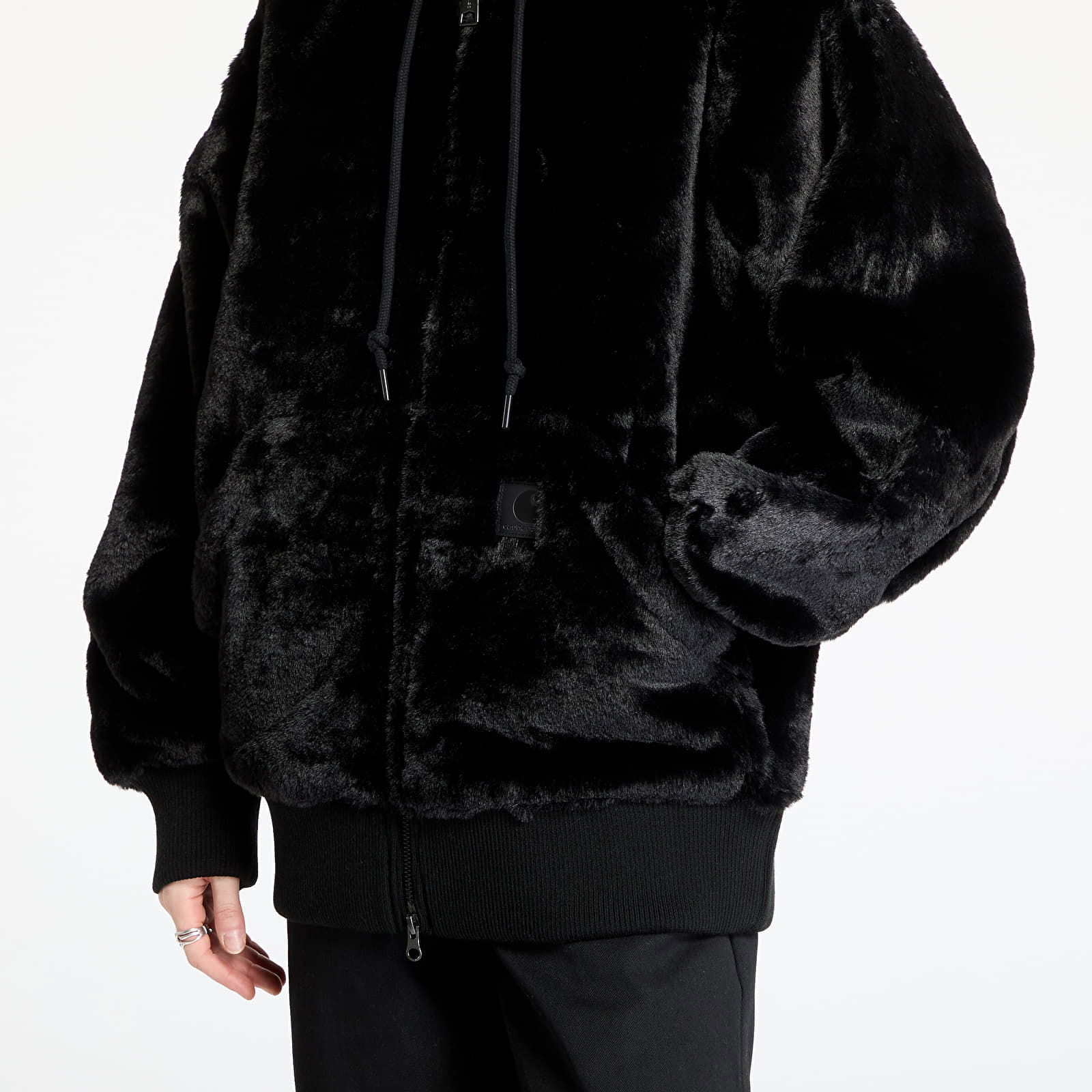 Faux Fur Zip-Up Hoodie